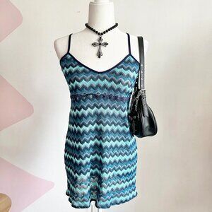 Crochet Blue Mini Dress